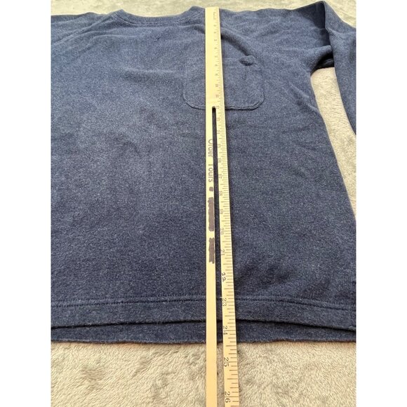 Eddie Bauer Mens Small Navy Blue Grandpa Golfing Sweater With Pocket Japan Made - Picture 5 of 9